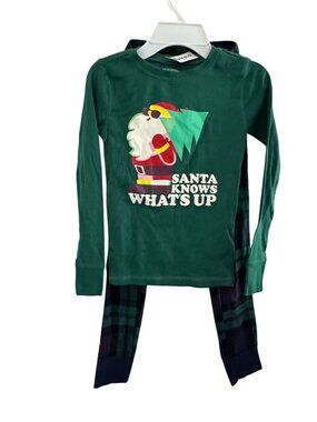 Old Navy Unisex Pajama Set M 100% Cotton Santa Design Matching Family Sleepwear